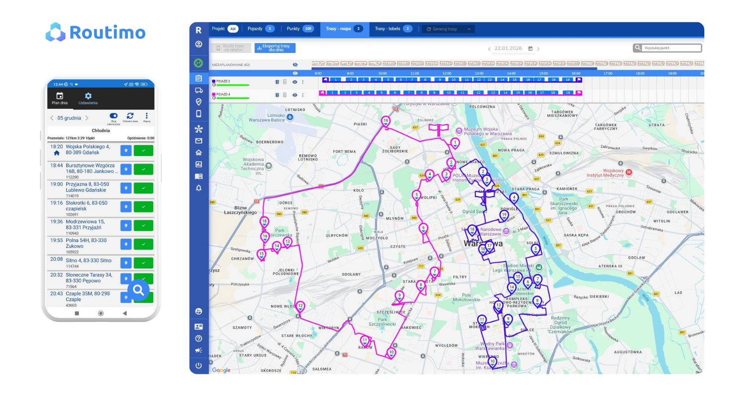 Niższe koszty floty dzięki optymalizacji tras